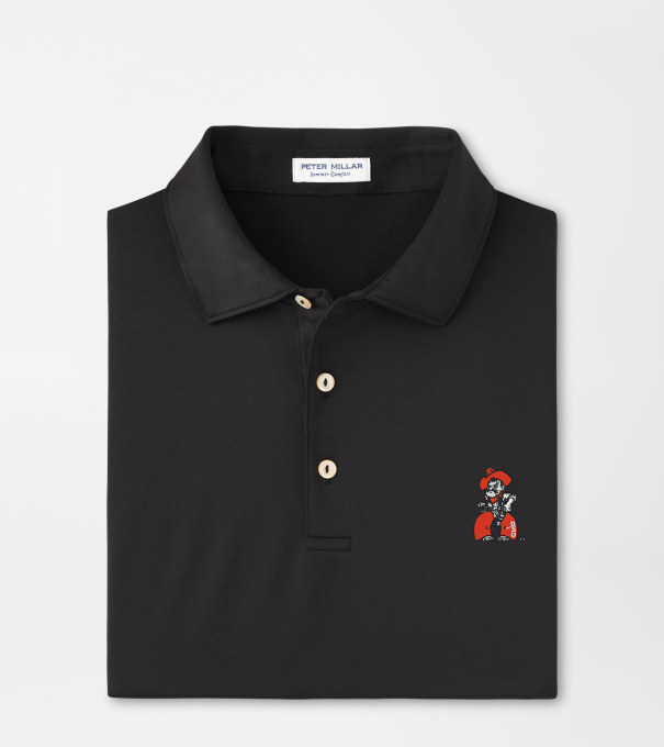 Oklahoma State Pistol Pete Solid Performance Jersey Polo in Black