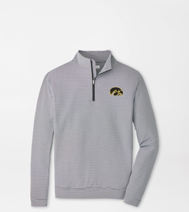 Iowa Perth Sugar Stripe Performance Quarter-Zip in Black/White