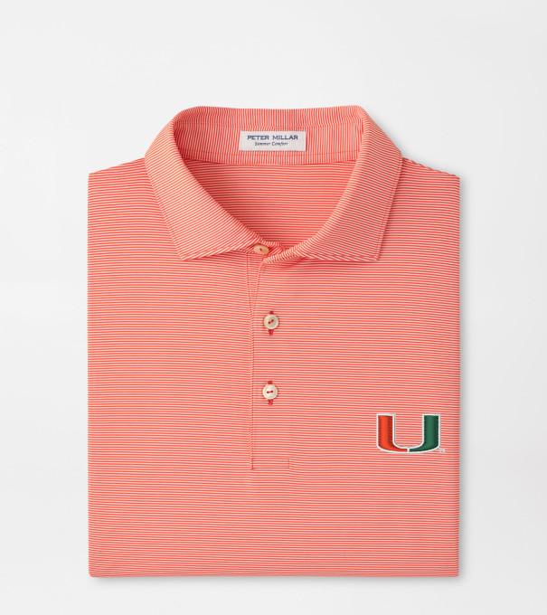 Miami Jubilee Stripe Performance Polo in Orange6