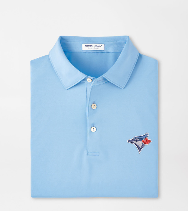 Toronto Blue Jays Solid Performance Jersey Polo in Cottage Blue
