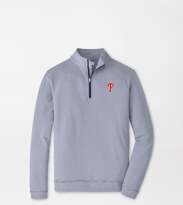 Philadelphia Phillies Perth Sugar Stripe Performance Quarter-Zip in Navy/White
