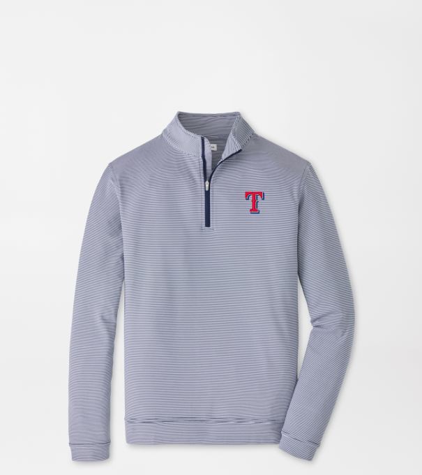 Texas Rangers Perth Sugar Stripe Performance Quarter-Zip in Navy/White