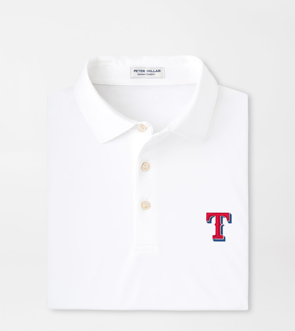 Texas Rangers Solid Performance Jersey Polo in White