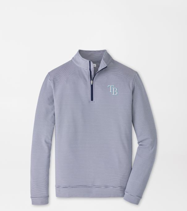 Tampa Bay Rays Perth Sugar Stripe Performance Quarter-Zip in Navy/White