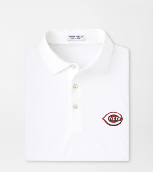Cincinnati Reds Solid Performance Jersey Polo in White