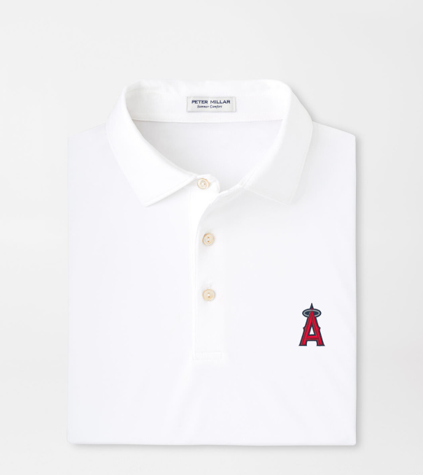 Los Angeles Angels Solid Performance Jersey Polo in White
