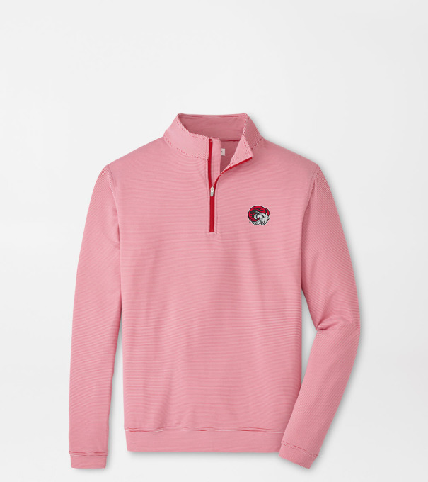 Winston Salem State Perth Sugar Stripe Performance Quarter-Zip in Red3/White