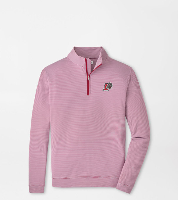 Lafayette College Perth Sugar Stripe Performance Quarter-Zip in Maroon2/White