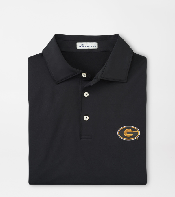 Grambling State Solid Performance Jersey Polo in Black