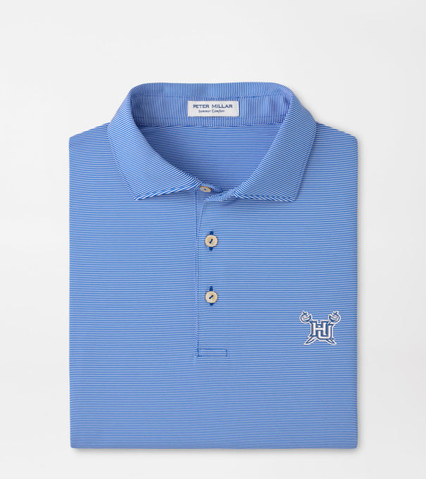Hampton University Jubilee Stripe Performance Polo in Blue3