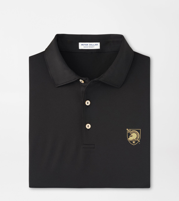 Army West Point Solid Performance Jersey Polo in Black