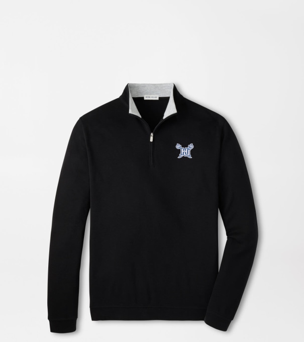 Hampton University Crown Comfort Quarter-Zip Pullover in Black