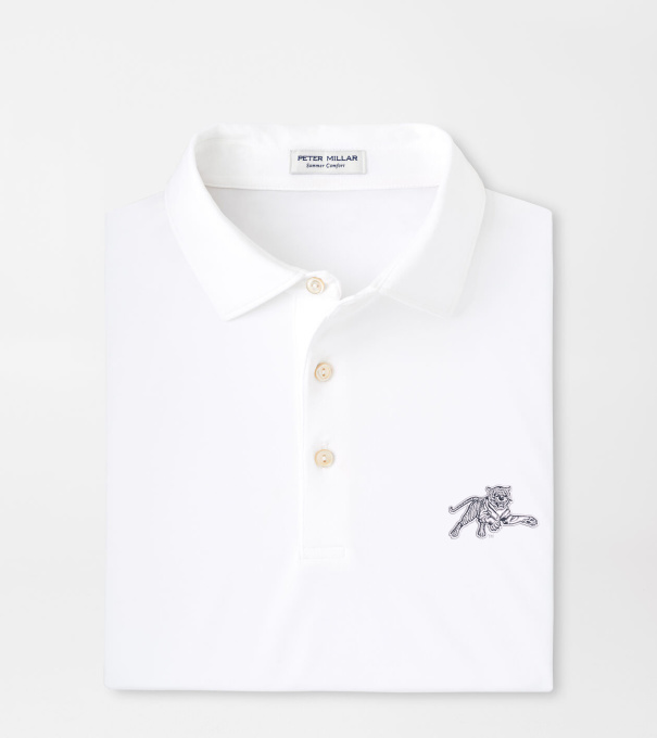 Jackson State Solid Performance Jersey Polo in White