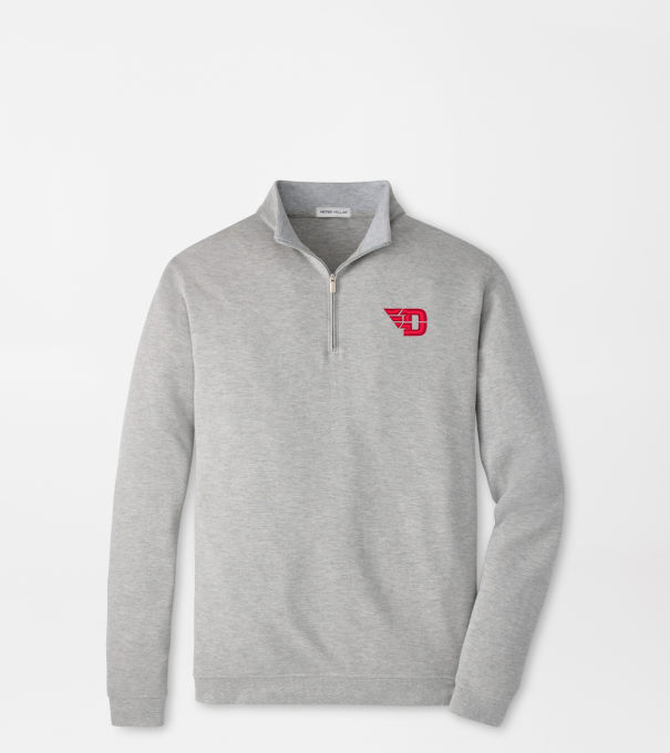 University of Dayton Crown Comfort Quarter-Zip Pullover in Light Grey