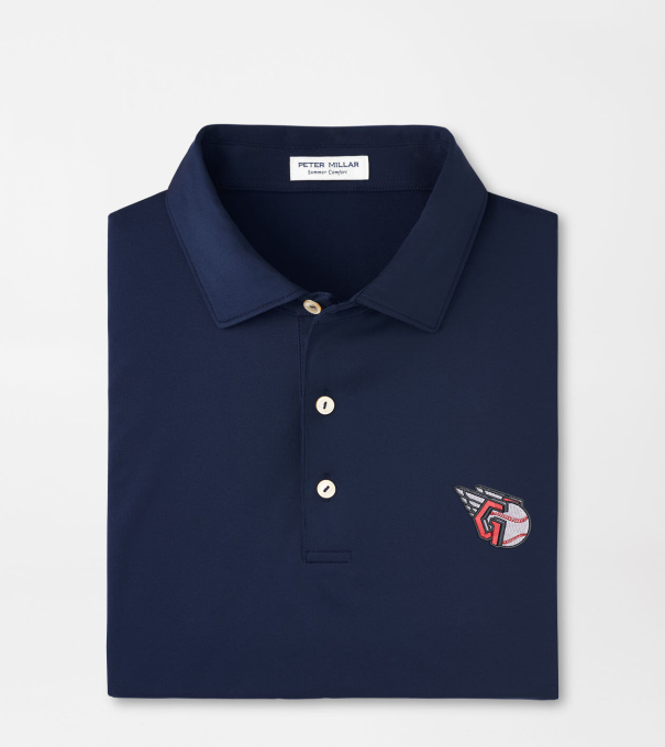 Cleveland Guardians Solid Performance Jersey Polo in Navy