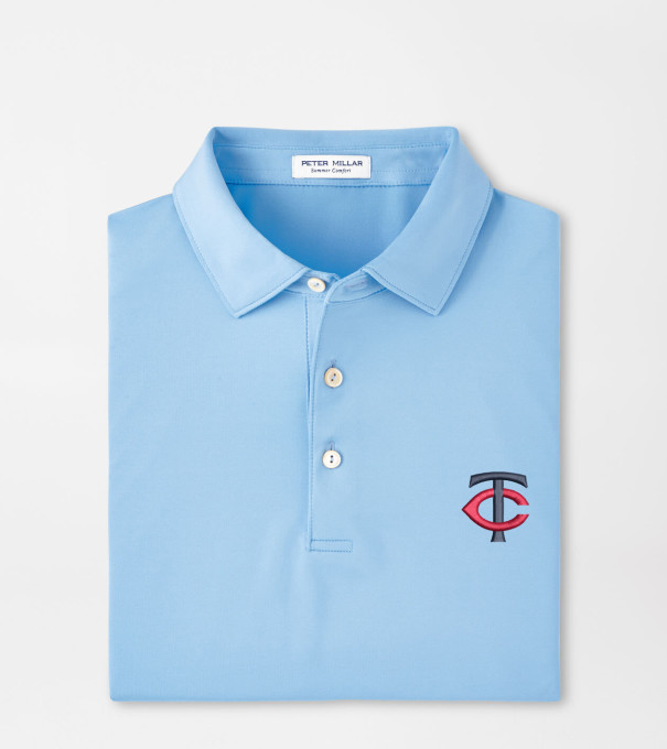 Minnesota Twins Solid Performance Jersey Polo in Cottage Blue