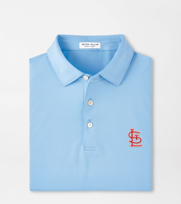 St. Louis Cardinals Solid Performance Jersey Polo in Cottage Blue