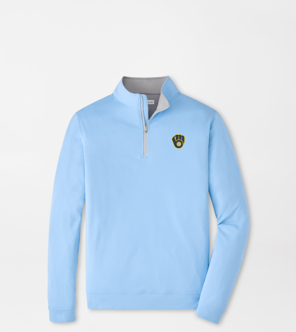 Milwaukee Brewers Perth Performance Quarter-Zip in Cottage Blue