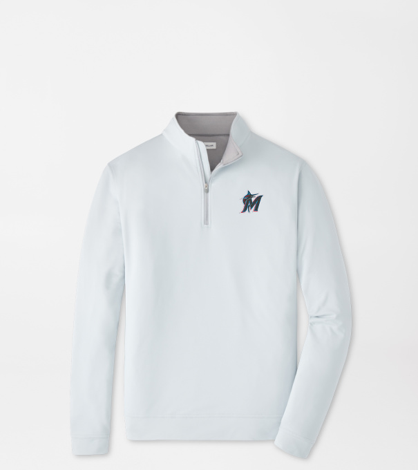 Miami Marlins Perth Performance Quarter-Zip in British Grey