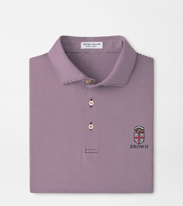 Brown University Jubilee Stripe Performance Polo in Maroon3