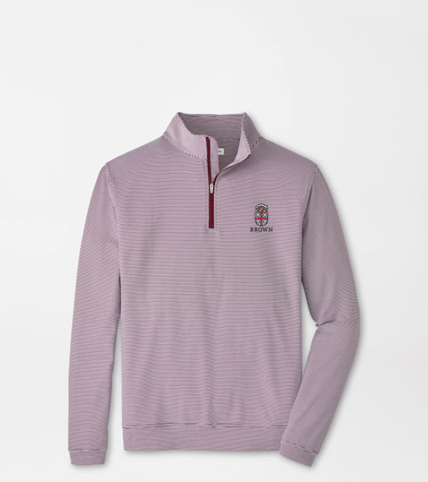 Brown University Perth Sugar Stripe Performance Quarter-Zip in Maroon3/White