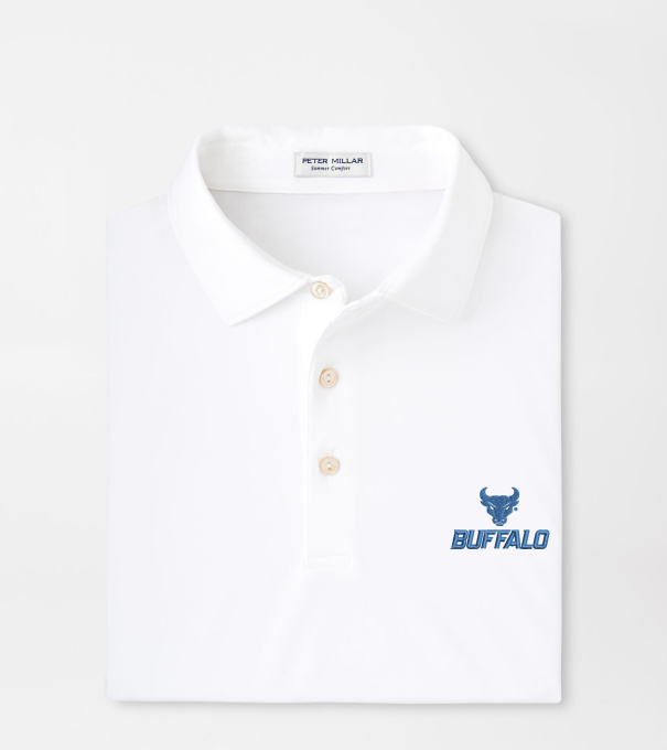University at Buffalo Solid Performance Jersey Polo in White