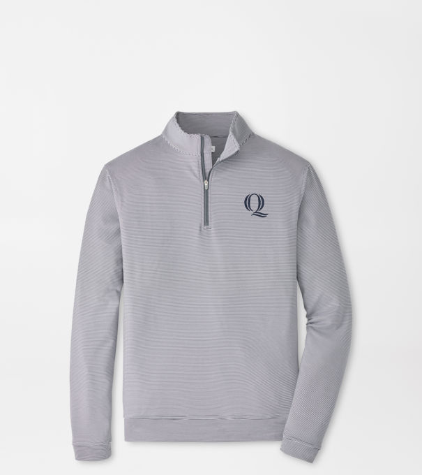 Quinnipiac Perth Sugar Stripe Performance Quarter-Zip in Iron/White