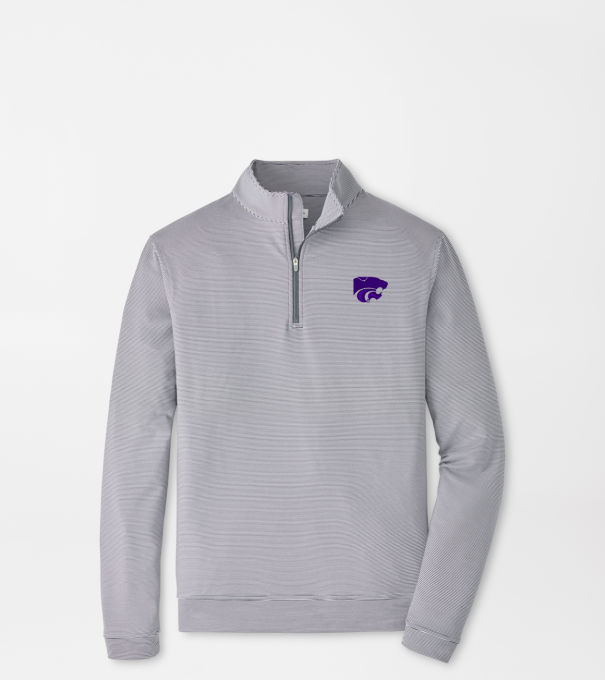 Kansas State Perth Sugar Stripe Performance Quarter-Zip in Iron/White