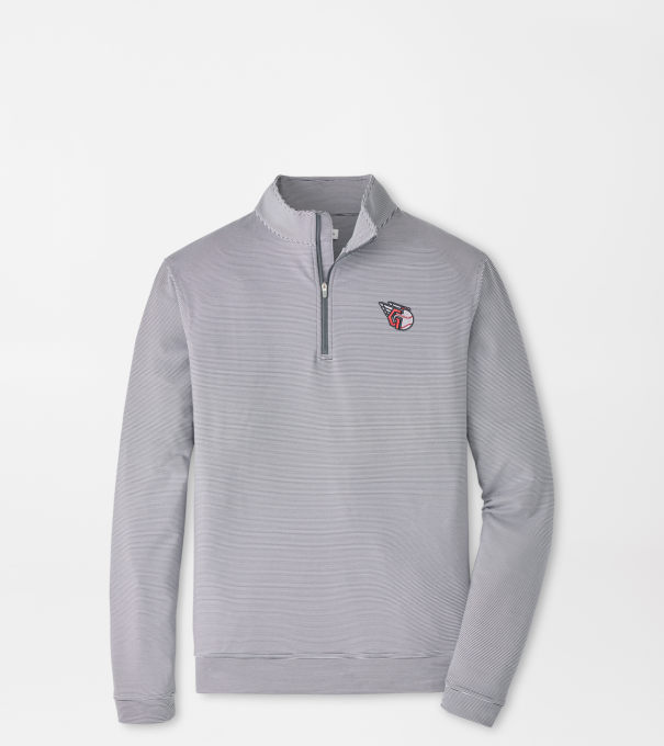 Cleveland Guardians Perth Sugar Stripe Performance Quarter-Zip in Iron/White