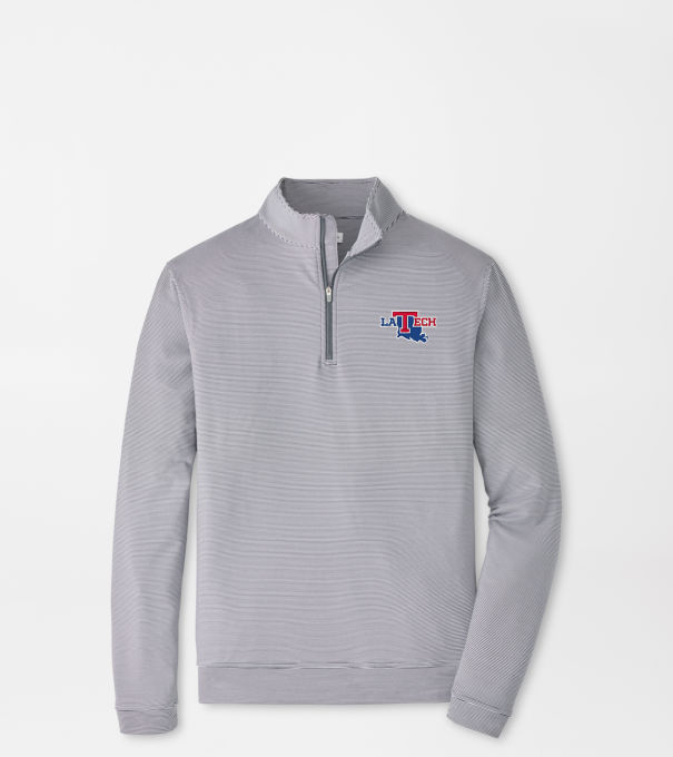 Louisiana Tech Perth Sugar Stripe Performance Quarter-Zip in Iron/White