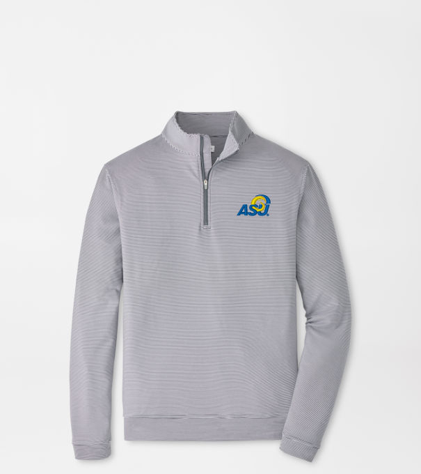 Angelo State University Perth Sugar Stripe Performance Quarter-Zip in Iron/White