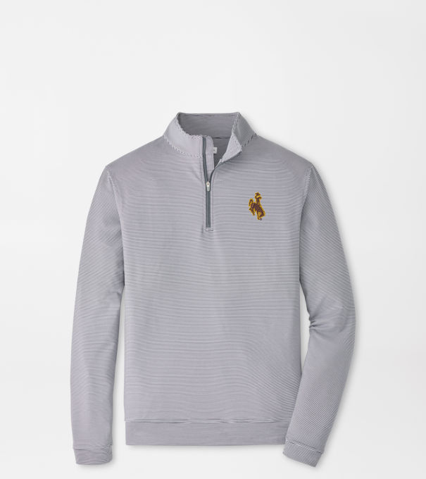Wyoming Perth Sugar Stripe Performance Quarter-Zip in Iron/White