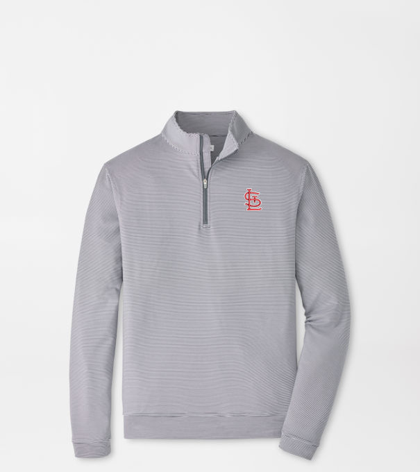 St. Louis Cardinals Perth Sugar Stripe Performance Quarter-Zip in Iron/White