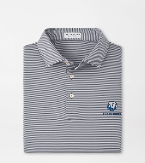 The Citadel Jubilee Stripe Performance Polo in Iron