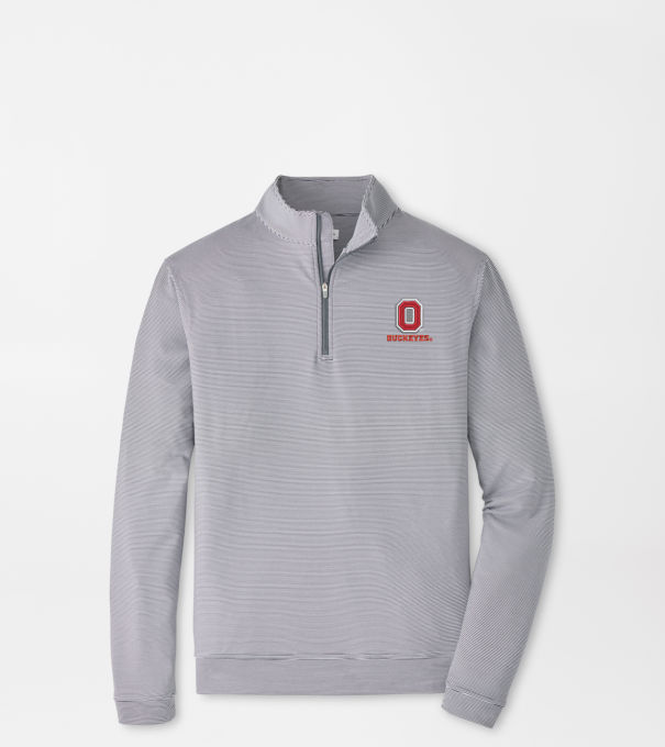 The Ohio State University Vault Perth Sugar Stripe Performance Quarter-Zip in Iron/White