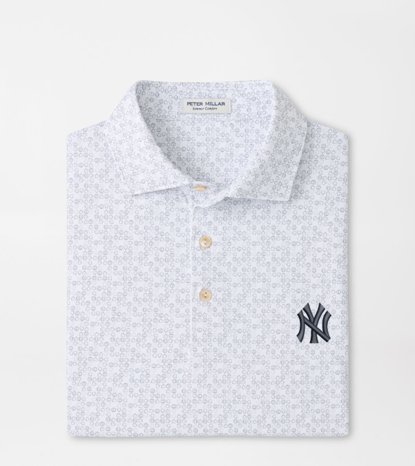 New York Yankees Bases Loaded Performance Jersey Polo in White