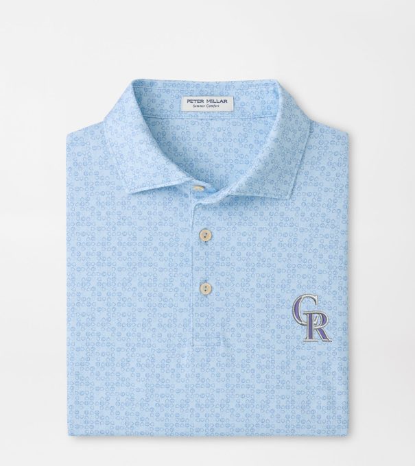 Colorado Rockies Bases Loaded Performance Jersey Polo in PALE BLUE