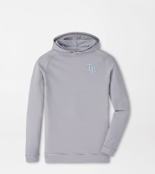 Tampa Bay Rays Pine Youth Sugar Stripe Performance Hoodie in Iron