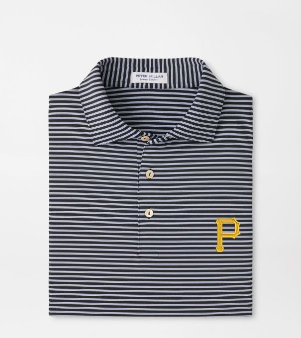 Pittsburgh Pirates Tiebreaker Performance Jersey Stripe Polo in Black