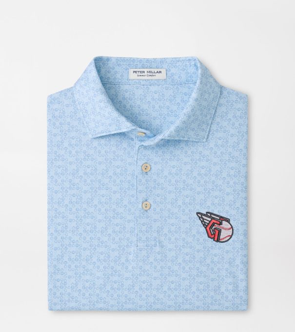 Cleveland Guardians Bases Loaded Performance Jersey Polo in PALE BLUE