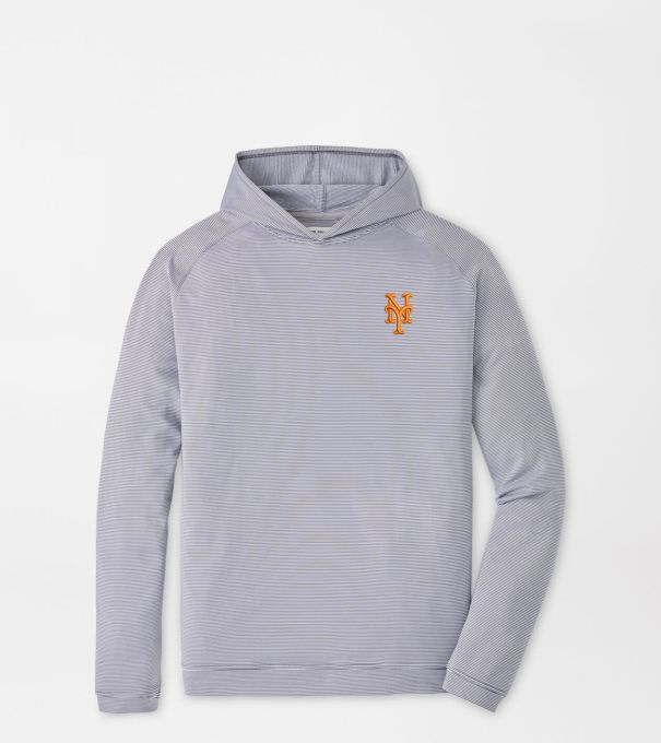 New York Mets Pine Sugar Stripe Performance Hoodie in Iron