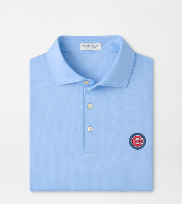 Chicago Cubs Hugo Performance Jersey Polo in Cottage Blue
