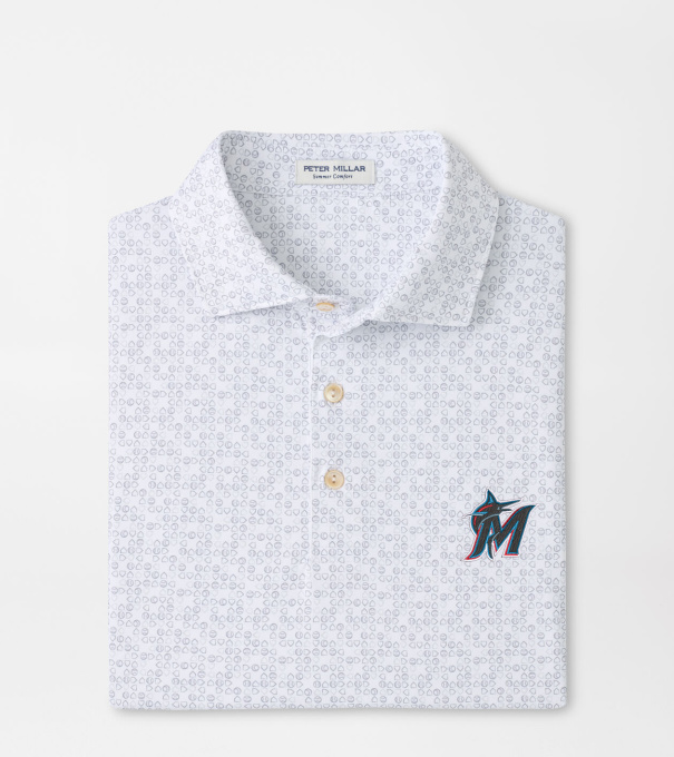 Miami Marlins Bases Loaded Performance Jersey Polo in White