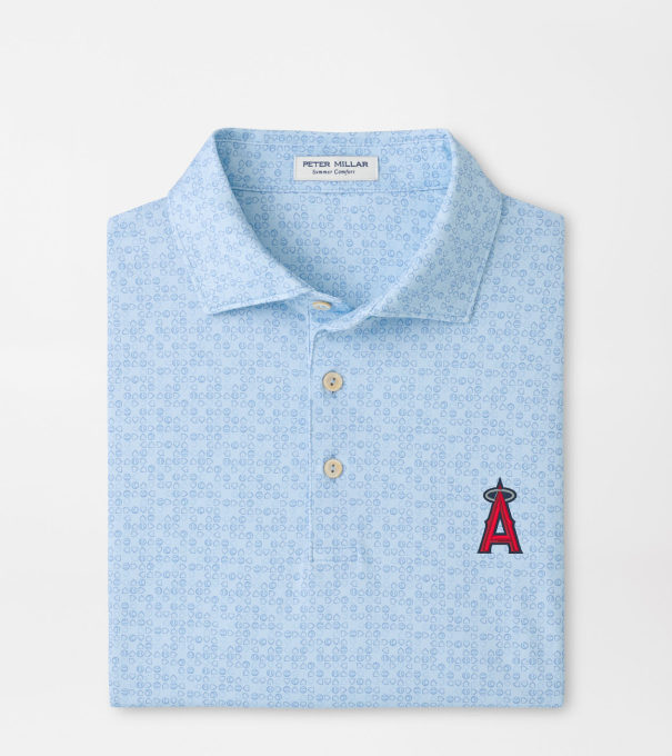 Los Angeles Angels Bases Loaded Performance Jersey Polo in PALE BLUE