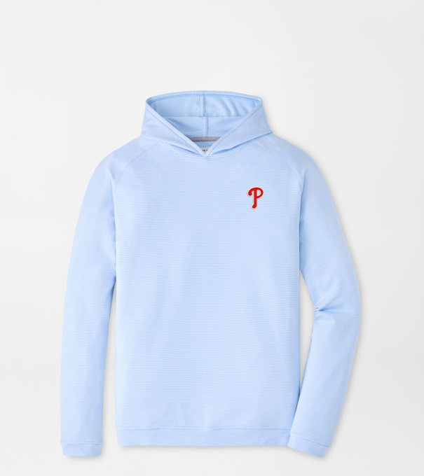 Philadelphia Phillies Pine Sugar Stripe Performance Hoodie in Cottage Blue