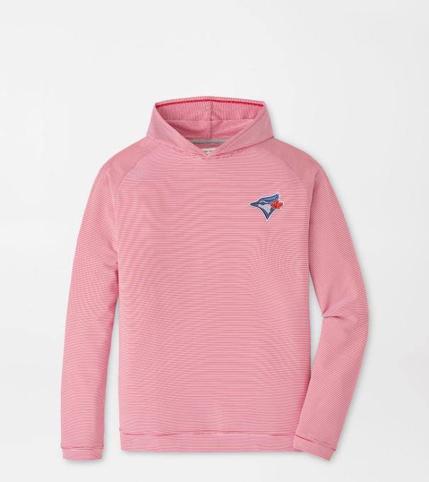 Toronto Blue Jays Pine Sugar Stripe Performance Hoodie in Red3
