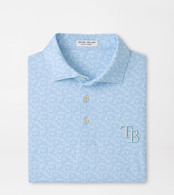 Tampa Bay Rays Bases Loaded Performance Jersey Polo in PALE BLUE