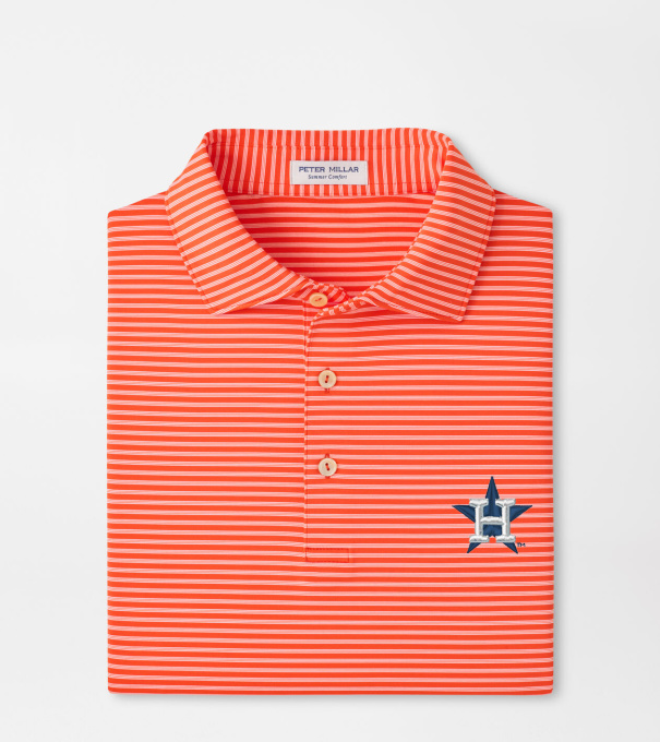 Houston Astros Tiebreaker Performance Jersey Stripe Polo in Orange6