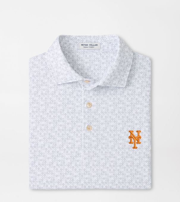 New York Mets Bases Loaded Performance Jersey Polo in White
