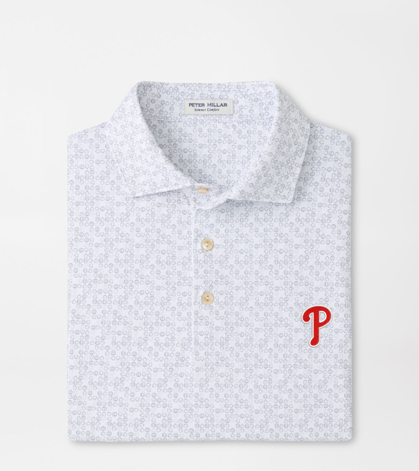 Philadelphia Phillies Bases Loaded Performance Jersey Polo in White